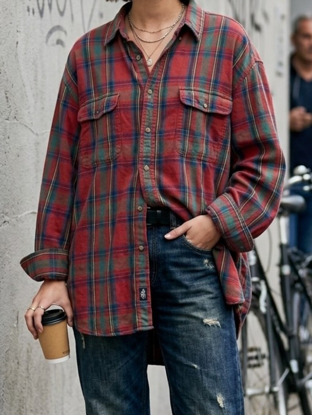 DOCKERS Plaid Button-Up Shirt